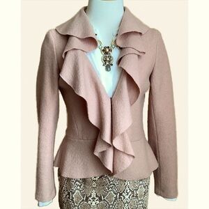 IRIS SETLAKWE Blush Wool Hourglass Blazer Size 6